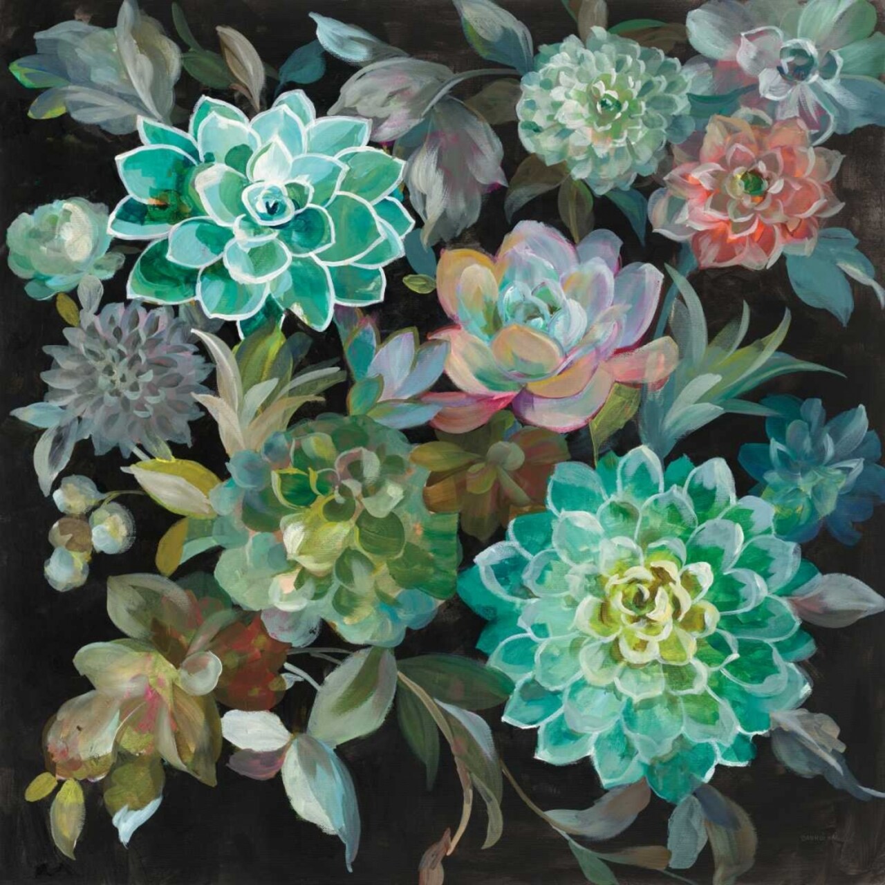 Floral Succulents Poster Print by Danhui Nai - Item # VARPDX32083